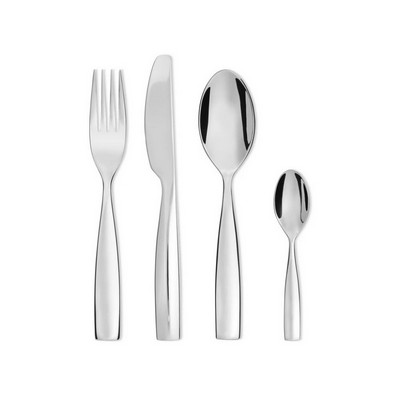 Alessi-Dressed cutlery set in 18/10 stainless steel